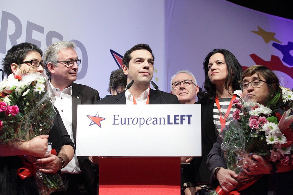 Alexis Tsipras, à Madrid, couronné «président de la gauche européenne», en décembre 2013