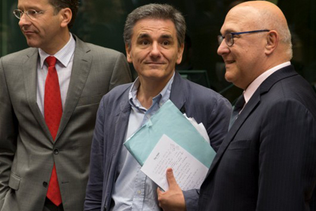 Joeren Dijsselboem, Euclide Tsakalatos et Michel Sapin