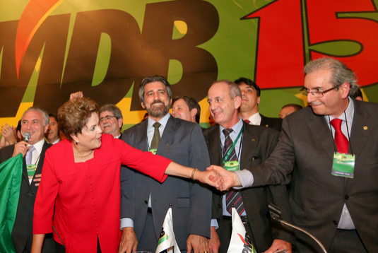 Dilma et Cunha avant la nomination de ce dernier comme président de la Chambre