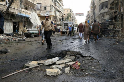 Alep en septembre 2015: suite à un bombardement de de l’armée syrienne