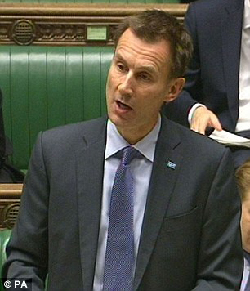 Jeremy Hunt, ministre de la Santé, novembre 2015