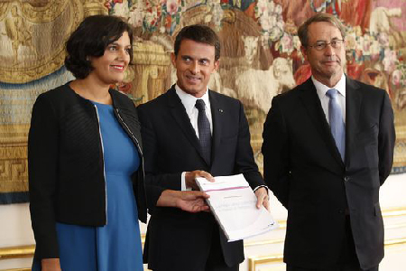 Myriam El Khomri, Manuel Valls et Jean-Denis Combrexelle
