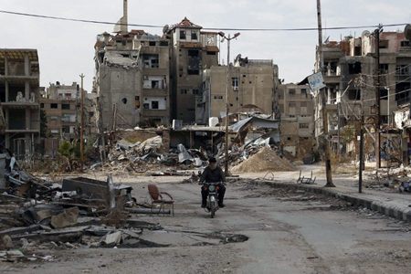Harasta, banlieue de Damas, février 2016