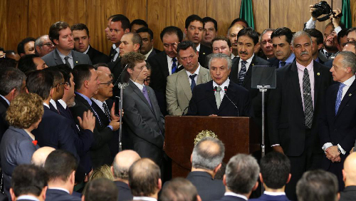 Discours du président intérimaire, Michel Temer, le 16 mai 2016